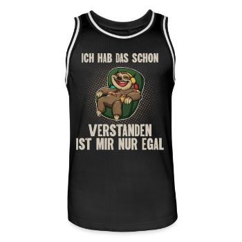 Ich Hab Das Schon Verstanden Ist Mir Nur Egal - Männer Basketball-Trikot - Schwarz/Weiß - Vorne - AI Model Male 185 dark (185cm)