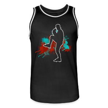 Base-ball - Maillot de basket Homme - noir/blanc - Devant - AI Model Male 185 dark (185cm)