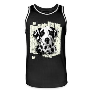 Dalmatian dog - Men's Basketball Jersey - black/white - Front - AI Model Male 185 dark (185cm)
