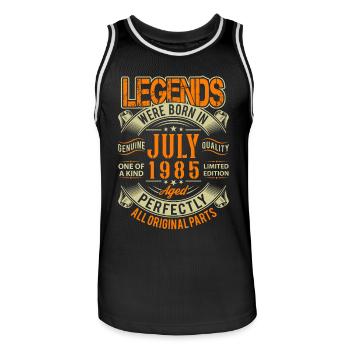 1985 Juli Geburtstag Legende - Männer Basketball-Trikot - Schwarz/Weiß - Vorne - AI Model Male 185 dark (185cm)