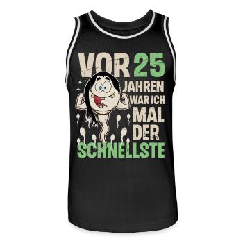 25. Geburtstag 25 Jahre War Ich Mal Der Schnellste - Männer Basketball-Trikot - Schwarz/Weiß - Vorne - AI Model Male 185 dark (185cm)