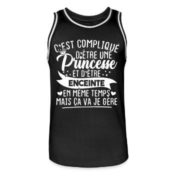 Une princesse et d'être enceinte - Maillot de basket Homme - noir/blanc - Devant - AI Model Male 185 dark (185cm)