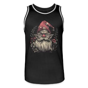 Lustiger Gartenzwerg - Männer Basketball-Trikot - Schwarz/Weiß - Vorne - AI Model Male 185 dark (185cm)