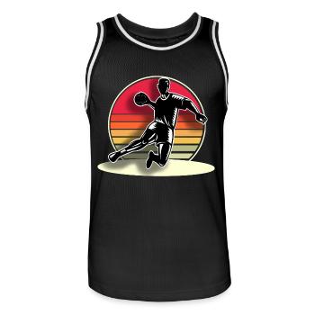 Handball Handball players - Men's Basketball Jersey - black/white - Front - AI Model Male 185 dark (185cm)
