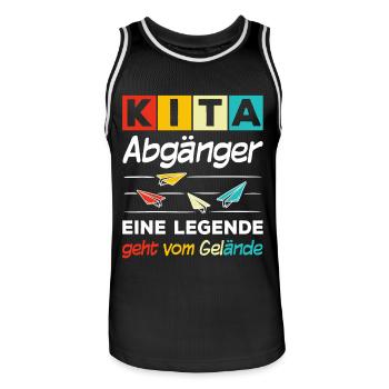 Kita Abgänger Eine Legende Geht Vom Gelände - Männer Basketball-Trikot - Schwarz/Weiß - Vorne - AI Model Male 185 dark (185cm)