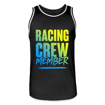 Racing Crew - Men's Basketball Jersey - black/white - Front - AI Model Male 185 dark (185cm)