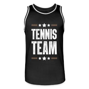 Équipe de tennis - Maillot de basket Homme - noir/blanc - Devant - AI Model Male 185 dark (185cm)