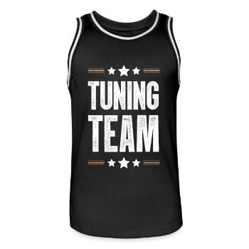 Tuning Team - Männer Basketball-Trikot - Schwarz/Weiß - Vorne - AI Model Male 185 dark (185cm)