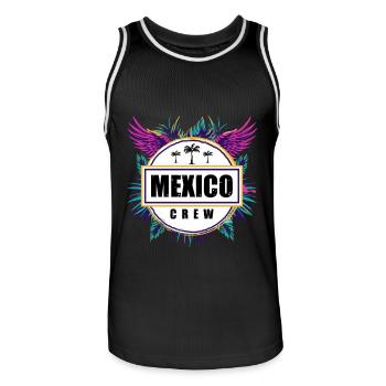 Mexiko Crew Tropisch - Männer Basketball-Trikot - Schwarz/Weiß - Vorne - AI Model Male 185 dark (185cm)