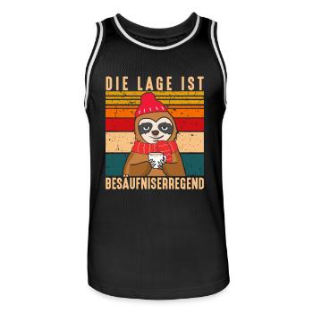 Die Lage Ist Besäufniserregend Faultier Punsch - Männer Basketball-Trikot - Schwarz/Weiß - Vorne - AI Model Male 185 dark (185cm)
