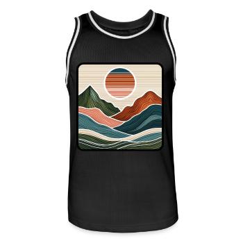 Abstrakte Berglandschaft Berge Natur Landschaft - Männer Basketball-Trikot - Schwarz/Weiß - Vorne - AI Model Male 185 dark (185cm)
