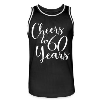 Vive les 60 ans du 60e anniversaire - Maillot de basket Homme - noir/blanc - Devant - AI Model Male 185 dark (185cm)