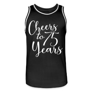 Vive les 75 ans du 75e anniversaire - Maillot de basket Homme - noir/blanc - Devant - AI Model Male 185 dark (185cm)