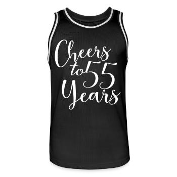 Prost auf 55 Jahre 55. Geburtstag - Männer Basketball-Trikot - Schwarz/Weiß - Vorne - AI Model Male 185 dark (185cm)