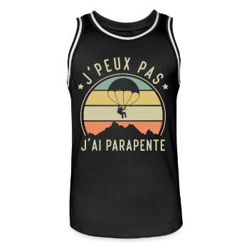 J'peux Pas j'ai Parapente, Cadeau Parapentiste - Maillot de basket Homme - noir/blanc - Devant - AI Model Male 185 dark (185cm)