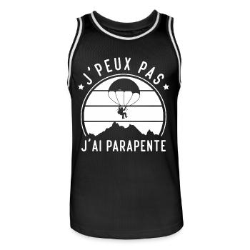 J'peux Pas j'ai Parapente, Cadeau Parapentiste - Maillot de basket Homme - noir/blanc - Devant - AI Model Male 185 dark (185cm)