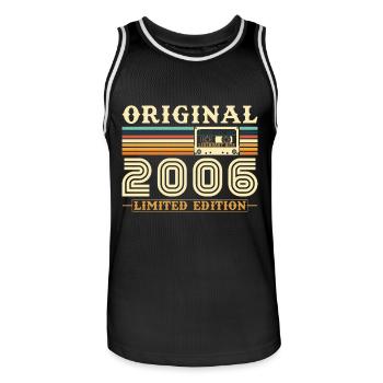 Original 2006 Jahrgang Geburtstag Geschenk - Männer Basketball-Trikot - Schwarz/Weiß - Vorne - AI Model Male 185 dark (185cm)