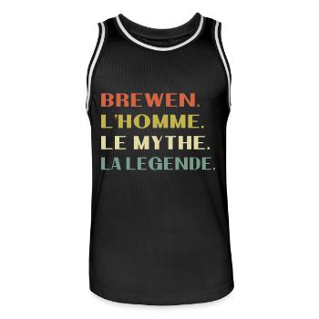 Brewen Der Mann Der Mythos Legende Geschenk Humor - Männer Basketball-Trikot - Schwarz/Weiß - Vorne - AI Model Male 185 dark (185cm)