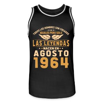 The Legends August 1964 - Men's Basketball Jersey - black/white - Front - AI Model Male 185 dark (185cm)