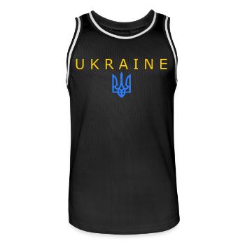 Ukraine - Maillot de basket Homme - noir/blanc - Devant - AI Model Male 185 dark (185cm)