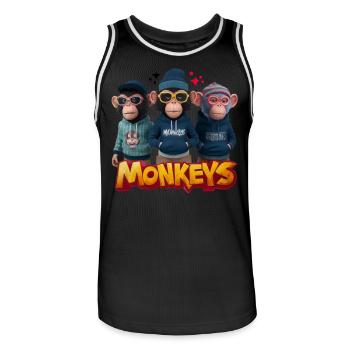 Monkeys 2 - Maillot de basket Homme - noir/blanc - Devant - AI Model Male 185 dark (185cm)