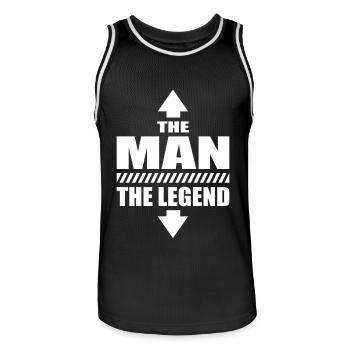 L’homme La légende Macho Casanova Dictons - Maillot de basket Homme - noir/blanc - Devant - AI Model Male 185 dark (185cm)