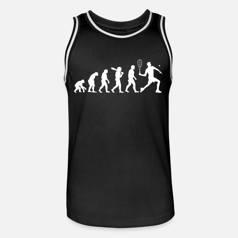 Joueur De Squash Evolution - Maillot de basket Homme - noir/blanc