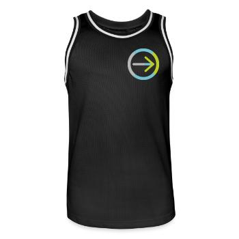 The logo of the cooperative on its own - Men's Basketball Jersey - black/white - Front - AI Model Male 185 dark (185cm)