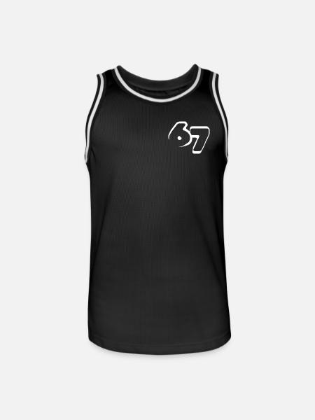 67 "six seven" drawn - Männer Basketball-Trikot - Schwarz/Weiß