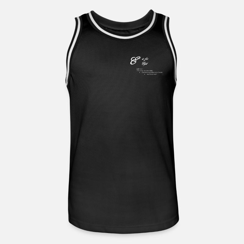 E is for Eejit Funny Dictionary Definition Design - Men's Basketball Jersey - black/white