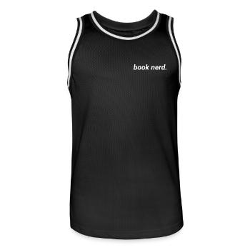 Bookworm Aesthetic Book Nerd - Männer Basketball-Trikot - Schwarz/Weiß - Vorne - AI Model Male 185 dark (185cm)