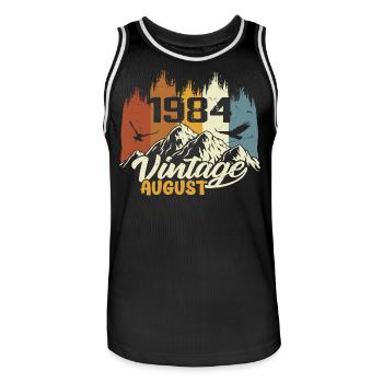 Legendary Since August 1984 Birthday Gift 1984 - Men's Basketball Jersey - black/white - Front - AI Model Male 185 dark (185cm)