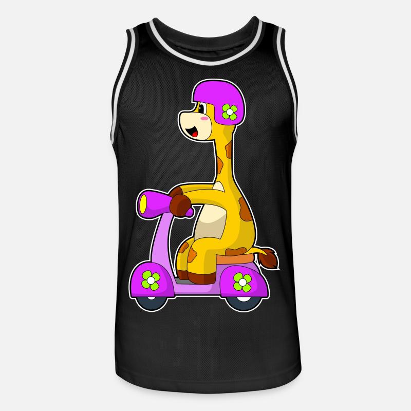 Giraffe Motorroller - Männer Basketball-Trikot - Schwarz/Weiß