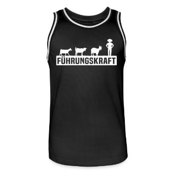 Führungskraft von ziegen - Männer Basketball-Trikot - Schwarz/Weiß - Vorne - AI Model Male 185 dark (185cm)