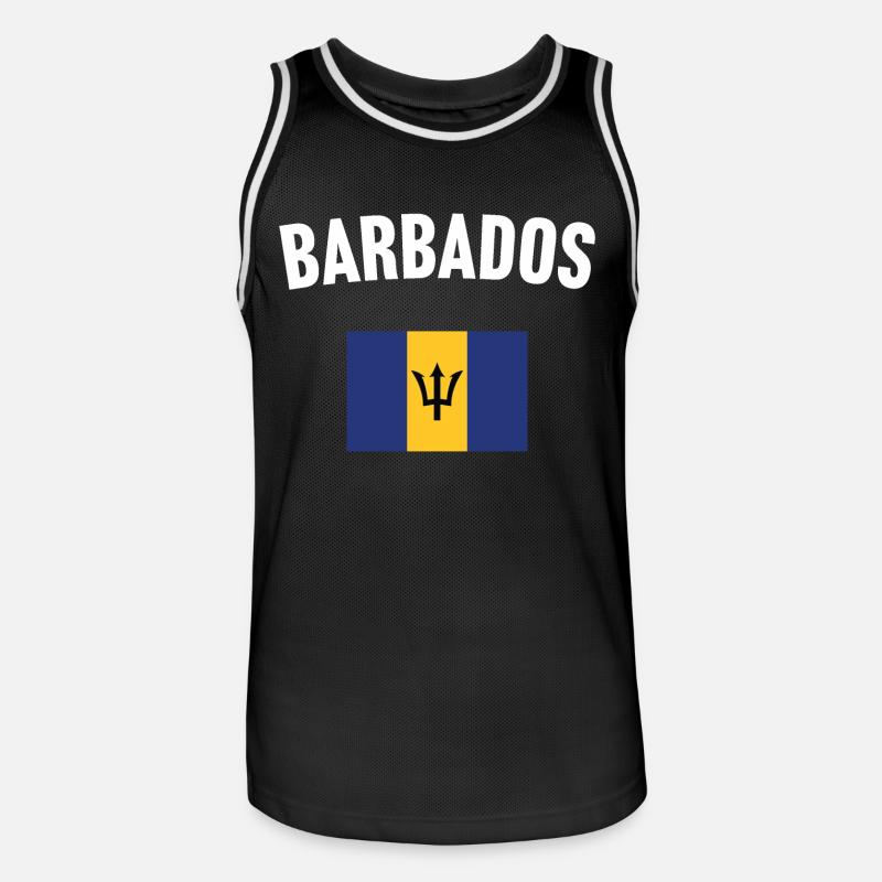 Drapeau de la Barbade - Maillot de basket Homme - noir/blanc