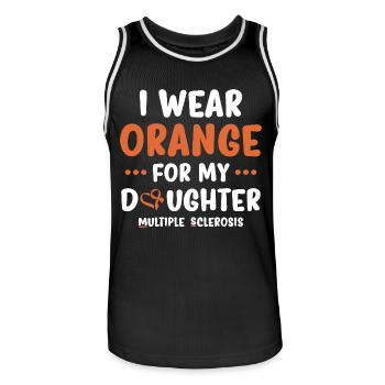 I Wear Orange For My Daughter Multiple Sklerose MS - Männer Basketball-Trikot - Schwarz/Weiß - Vorne - AI Model Male 185 dark (185cm)