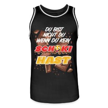Lustiger Schokoladen Schoki Spruch - Du bist nicht - Männer Basketball-Trikot - Schwarz/Weiß - Vorne - AI Model Male 185 dark (185cm)