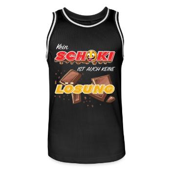 Kein Schoki ist auch keine Lösung Schokolade - Männer Basketball-Trikot - Schwarz/Weiß - Vorne - AI Model Male 185 dark (185cm)