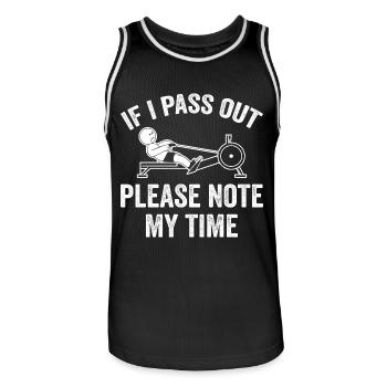 Ergometer Rowing Exercise ERG Machine Lover Fitnes - Men's Basketball Jersey - black/white - Front - AI Model Male 185 dark (185cm)