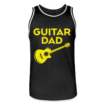 Gitarre Papa Gelb - Männer Basketball-Trikot - Schwarz/Weiß - Vorne - AI Model Male 185 dark (185cm)