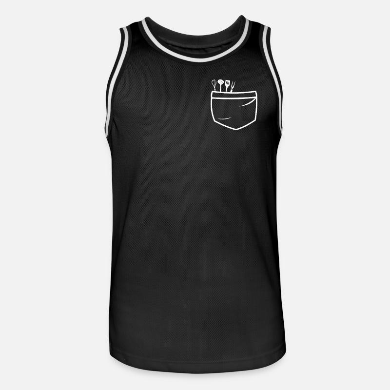 Kitchen Tool Bag Pattern - Men's Basketball Jersey - black/white