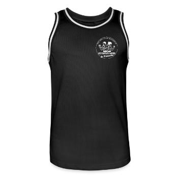 Logo La Primaube Unique Blanc - Maillot de basket Homme - noir/blanc - Devant - AI Model Male 185 dark (185cm)