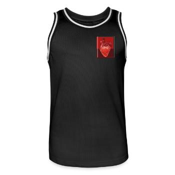 Herz Erdbeer Fusion - Männer Basketball-Trikot - Schwarz/Weiß - Vorne - AI Model Male 185 dark (185cm)