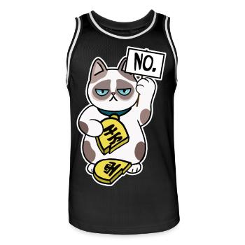 Unlucky Cat Design - Men's Basketball Jersey - black/white - Front - AI Model Male 185 dark (185cm)