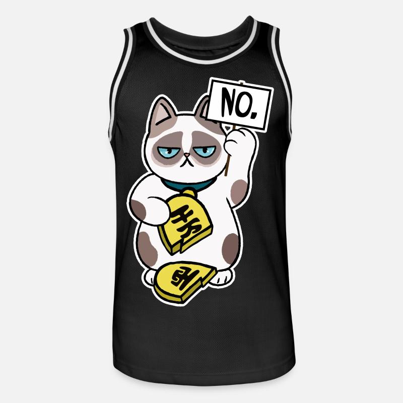 Conception de chat malchanceux - Maillot de basket Homme - noir/blanc