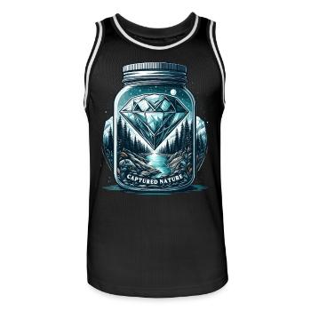 Natural jewel in a glass - Men's Basketball Jersey - black/white - Front - AI Model Male 185 dark (185cm)
