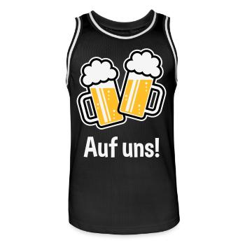 XEinHochAufUns (NEG / 3) - Männer Basketball-Trikot - Schwarz/Weiß - Vorne - AI Model Male 185 dark (185cm)