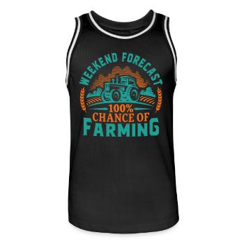 Prévisions du week-end 100% de chances d’agriculture - Maillot de basket Homme - noir/blanc - Devant - AI Model Male 185 dark (185cm)