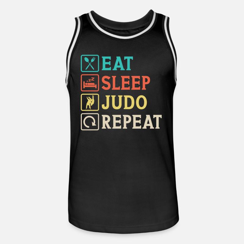 Eat Sleep Judo Repeat - Maillot de basket Homme - noir/blanc