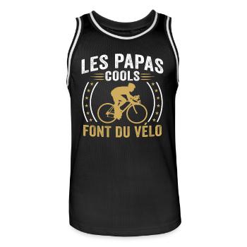 Les papas cools font du vélo - Maillot de basket Homme - noir/blanc - Devant - AI Model Male 185 dark (185cm)